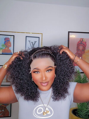 Pissy Frontal Wig with 2 cornrows