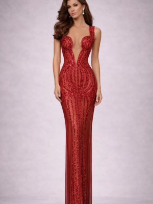 Valeria red contour dress