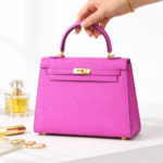 Rosé Royale Structured Bag Vertical Genuine Leather Handbag