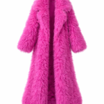 Opulence Maxi Winter Coat in extra-long faux fur with structured lapel collar