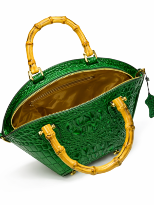 Emerald Croc Bamboo Luxe Bag