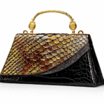 Dynasty Metallic Scale Top Handle Bag Textured Evening Handbag