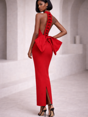 Roselle Red  Bandage Dress