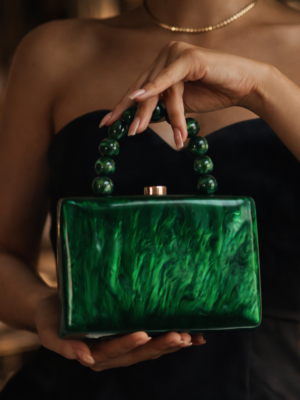 Acrylic Mini Box Clutch – Structured Square Handbag with Magnetic Closure