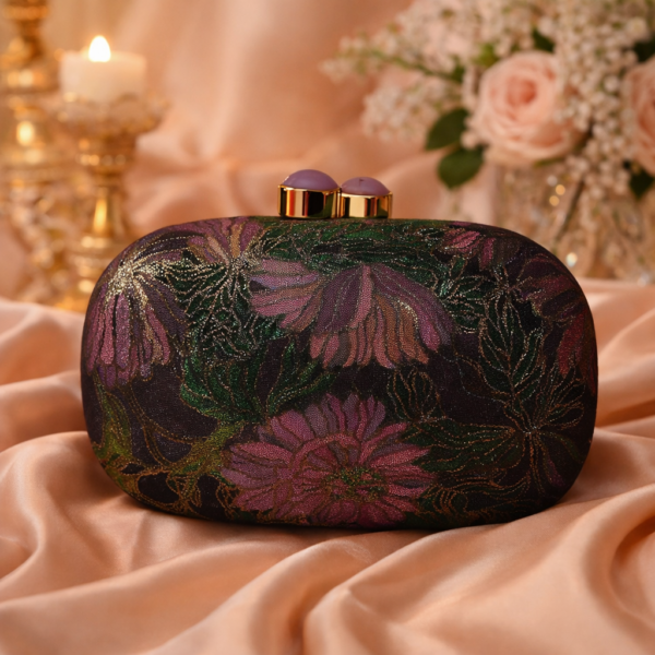 Borsa da sera vintage con motivo floreale ovale Floral Heritage