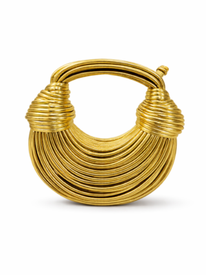 Aureon Sculptural Gold Bag Textured Metallic Gold Evening Bag