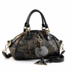 Emerald Croc-Texture Structured Satchel Genuine Leather Croc Embossed Handbag