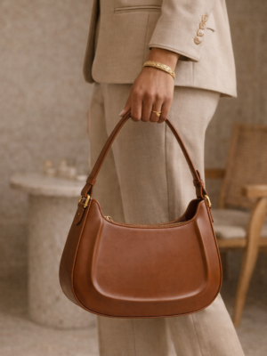 The Siena Luxe Shoulder Bag – Cognac