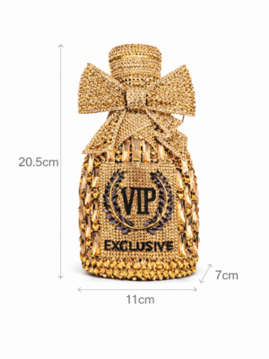 Golden Crystal Bottle Statement Clutch