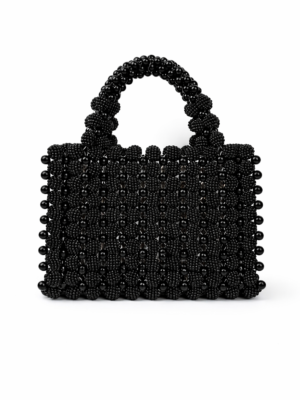 Onyx Beaded Mini Tote Black Beaded Evening Bag