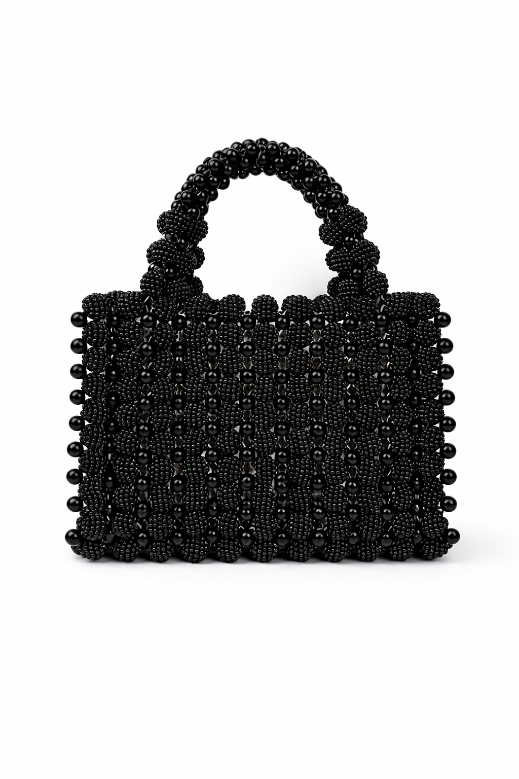 Stunning Onyx Beaded Mini Tote Accessory Onyx Beaded Mini Tote Black Beaded Evening Bag