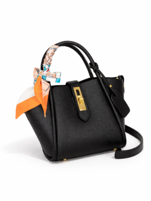 Seraphine Bucket Bag Genuine Leather Wing Bucket Bag Black