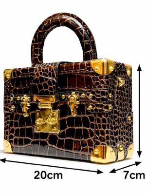 The Heritage Croc Leather Mini Box Bag - Stunning Croc Embossed Leather Handbag