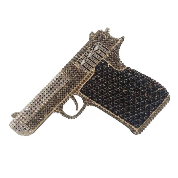 Crystal Pistol Clutch Bag Rhinestone Evening Bag