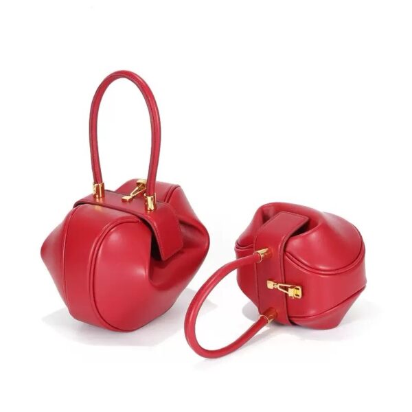 Valencia Sculpt Dumpling Bag Genuine Leather Sculptural Handbag