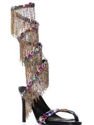 The Celestia Luxe Crystal Fringe Heels