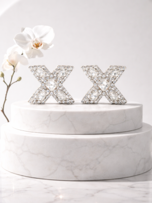 The Luxora Crystal Initial Earrings