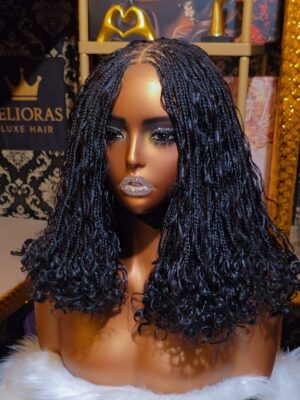 The Amara Noire Boho Bob Wig stunning 2026 elite black human hair braided bob 2x6 HD lace glueless 12 inch