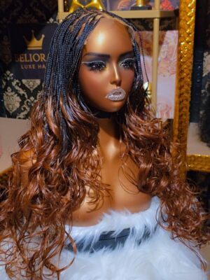 The Isabella Ombre Spanish Curls Wig stunning 2026 elite chocolate copper ombre 7x7 HD lace 18 inch