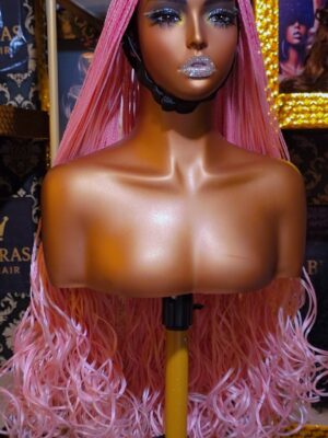 The Odette French Curls Braided Wig stunning 2026 elite candy pink 32 inch ultra long braids