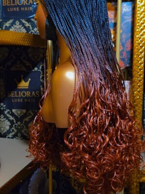 The Odette Ombre French Curls Braided Wig stunning 2026 elite chocolate copper ombre 32 inch ultra long braids