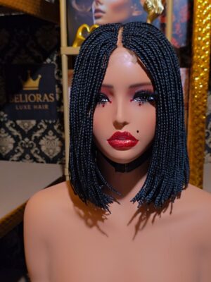 The Valeraine Noire Boho Braided Wig stunning 2026 elite black bob braided wig 2x6 HD lace glueless 8 inch