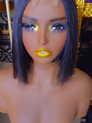 The Onyx Silk Petite Bob 8 inch Vietnamese Human Hair Wig 4x4 HD Lace