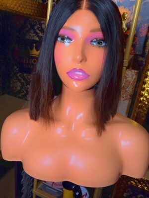 Peluca bob vietnamita con puntas marrones