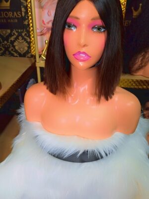 The Brown Tip Vietnamese Bob Wig 8 inch Human Hair with 4x4 HD Lace