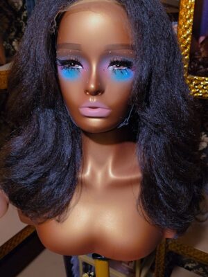 The DD Yaki Wavy Silk 14 inch Vietnamese Human Hair Wig with 5x5 HD Lace