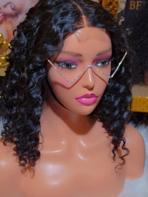 The Vietnamese Deep Wavy Human Hair Wig 12 inch with 2x6 Swiss Lace