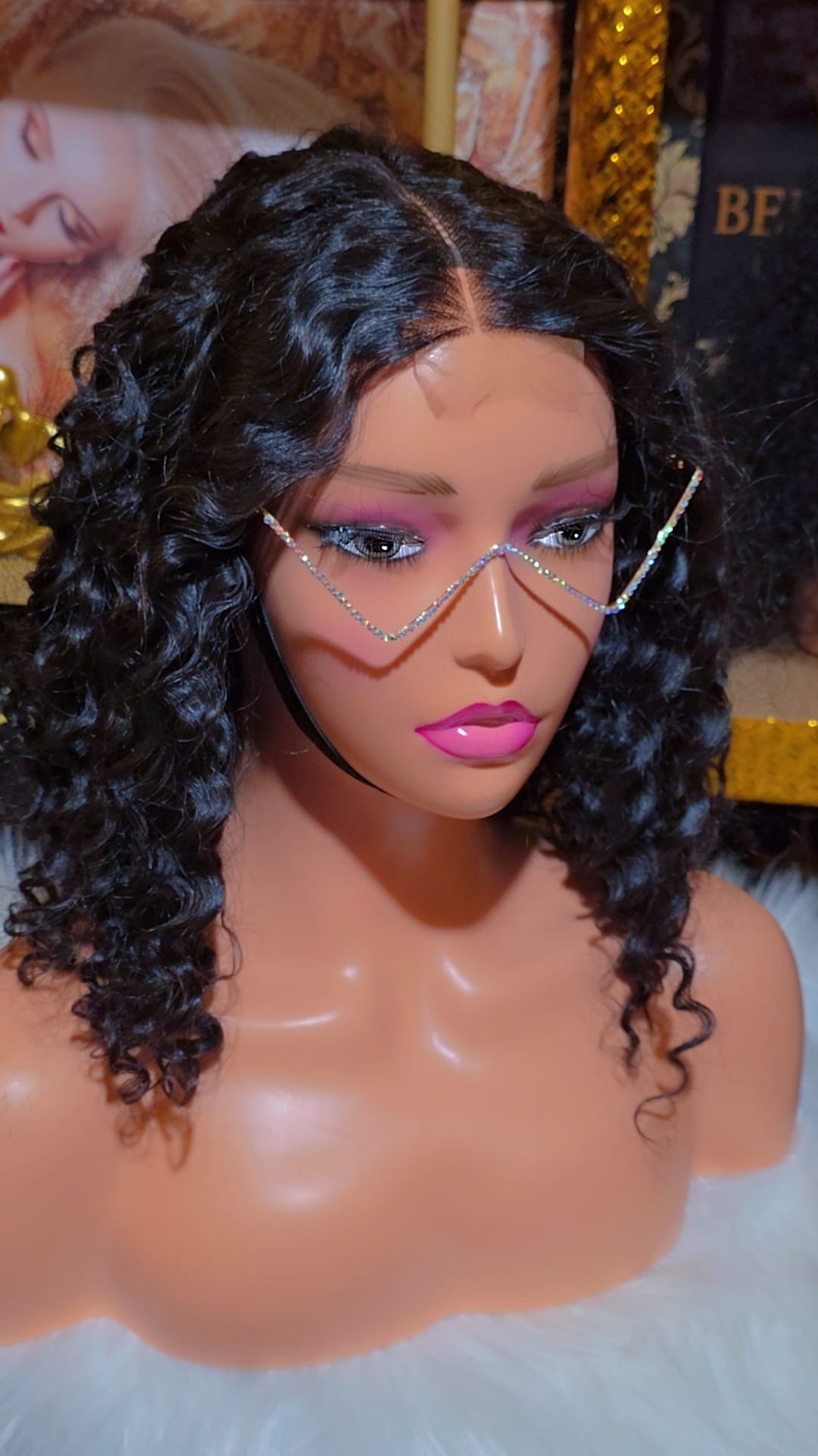 The Vietnamese Deep Wavy Human Hair Wig 12 inch with 2x6 Swiss Lace