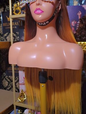 Front view of Honey Blonde Ombre Vietnamese Wig 22 inch 350g showing seamless color transition