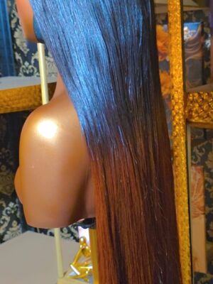 Perruque ombrée flamme cuivrée