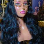 Front view of Black Body Wave HD Lace Wig 28 inch showing seamless HD lace hairline