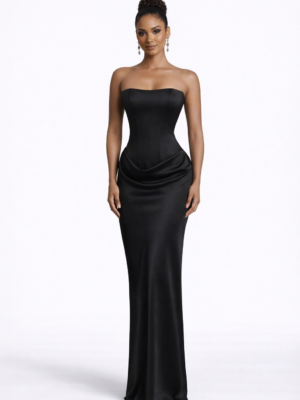 The Midnight Draped Column Maxi