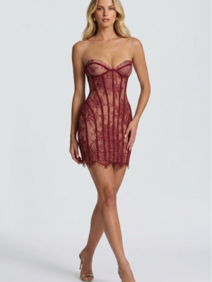 The Garnet Illusion Mini Dress