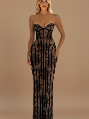 The Obsidian Lace Gown