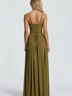 The Olive Asymmetric Midi Dress